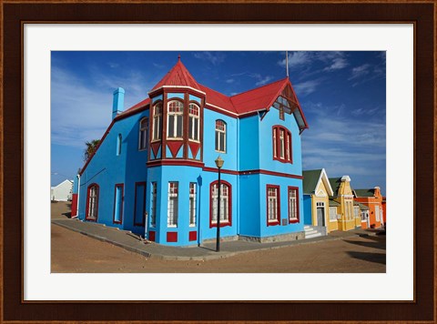 Framed Colorful German colonial architecture, Luderitz, Namibia Print