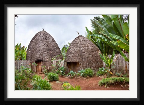 Framed Dorze in the Guge Mountains, Ethiopia Print