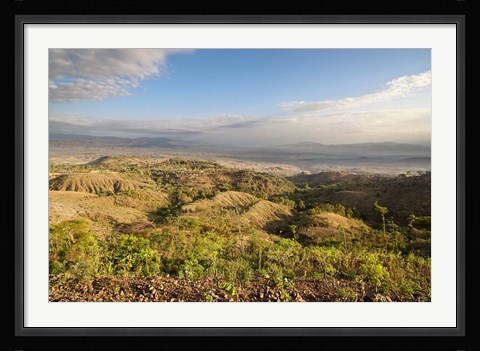 Framed Dry farming on terraces, Konso, Rift valley, Ethiopia, Africa Print