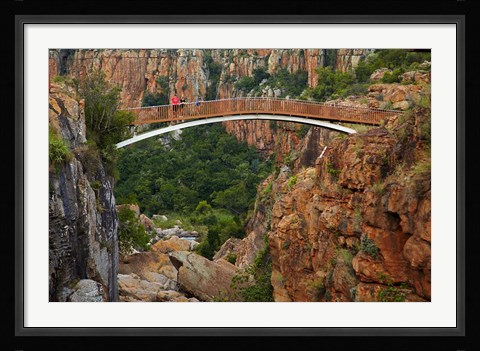 Framed Footbridge over Blyde River, Blyde River Canyon Reserve, South Africa Print