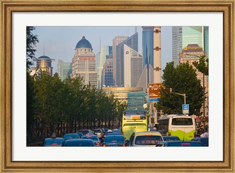 Framed Freeway during rush hour, Shanghai, China Print