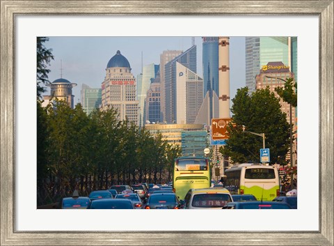 Framed Freeway during rush hour, Shanghai, China Print