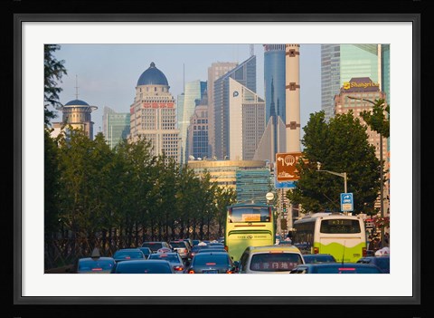 Framed Freeway during rush hour, Shanghai, China Print