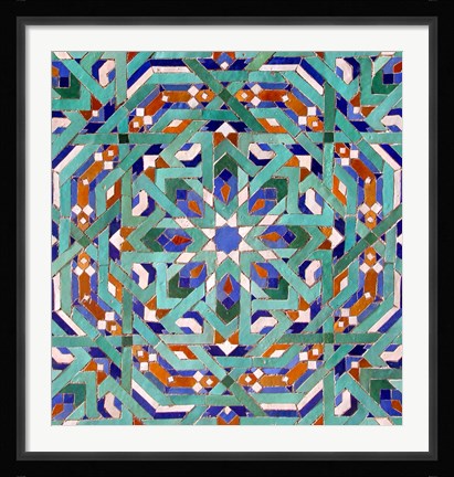 Framed Hassan II Mosque Mosaic, Casablanca Print