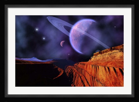 Framed Cosmic Landscape of Another Planet Print