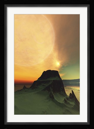Framed Cosmic landscape on another world Print