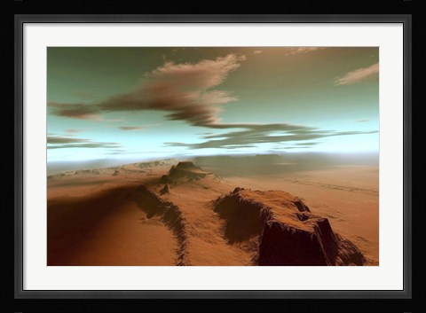 Framed Overhead view of a vast desert wilderness Print
