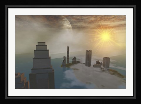 Framed fantasy science fiction world on another planet Print