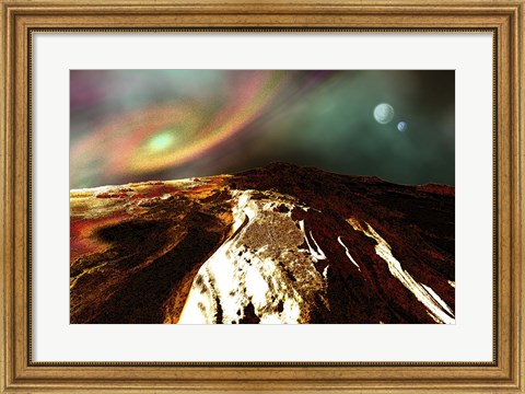 Framed Landscape of an Alien Planet Print