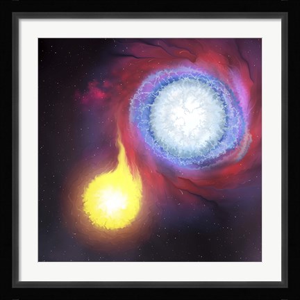 Framed binary star system Print