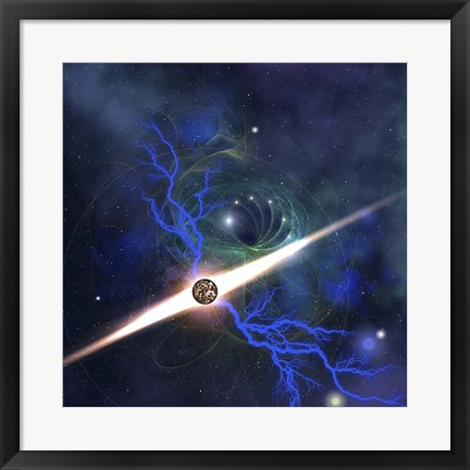 Framed brilliant star in the universe Print