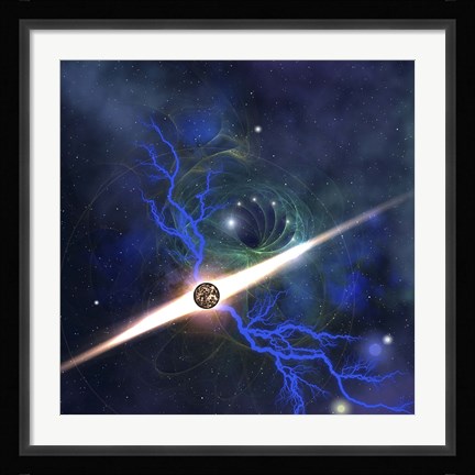 Framed brilliant star in the universe Print