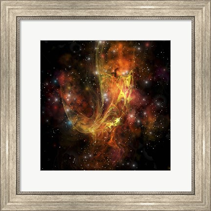 Framed colorful nebula and stars in the cosmos Print
