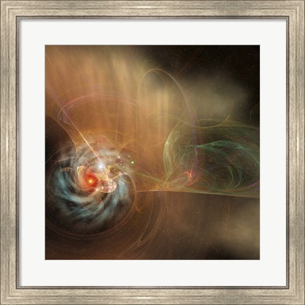Framed galaxy swirls in the universe Print