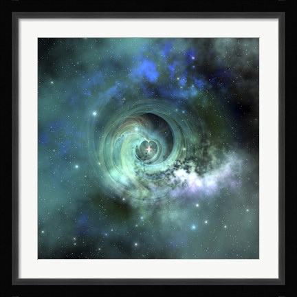 Framed gorgeous nebula in outer space Print