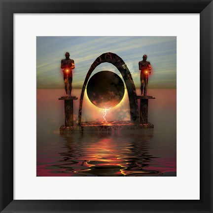 Framed portal to another dimensional world Print