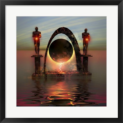 Framed portal to another dimensional world Print