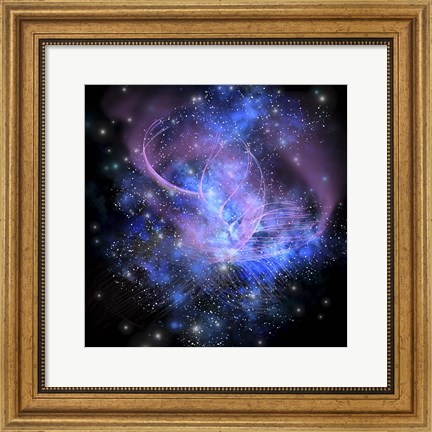 Framed spacial phenomenon in the cosmos Print