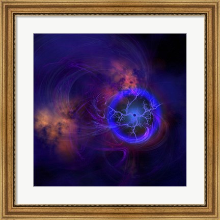 Framed Cosmic forces out in space Print