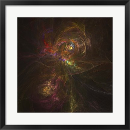 Framed Cosmic image of a colorful nebula in space Print