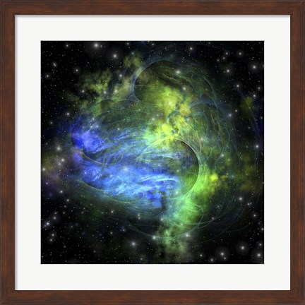 Framed Gaseous dense clouds form new stars in the cosmos Print