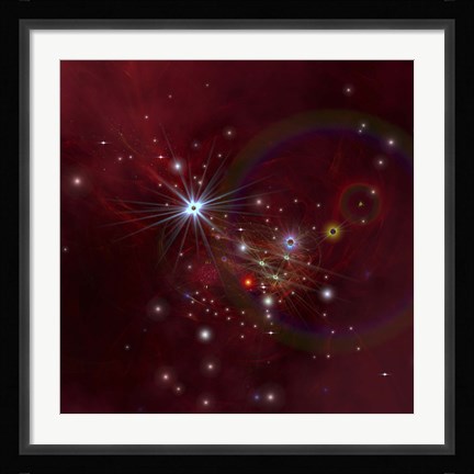 Framed Nebular clouds, gases and stellar matter bring on the birth of stars Print