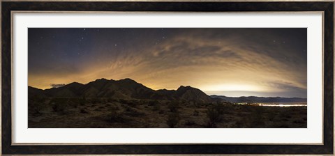Framed partly coiudy sky over Borrego Springs, California Print