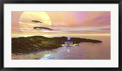 Framed futuristic world on another planet Print