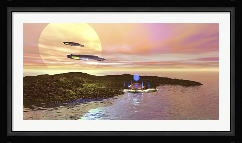 Framed futuristic world on another planet Print