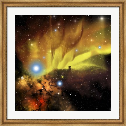 Framed Illustration of the Horsehead Nebula Print