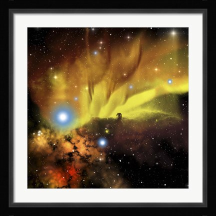 Framed Illustration of the Horsehead Nebula Print