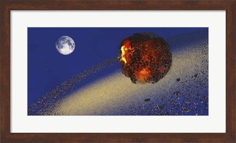 Framed Earth lays in ruins after an asteriod hits the planet Print