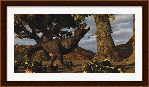 Framed T-Rex bellows in frustration Print