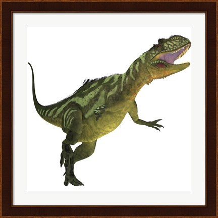 Framed Yangchuanosaurus, a theropod dinosaur from the Jurassic Period Print