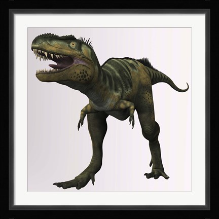 Framed Bistahieversor sealeyi dinosaur of the Cretaceous Period Print