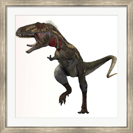 Framed Nanotyrannus dinosaur Print