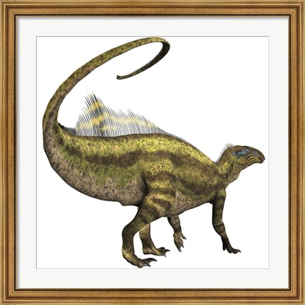 Framed Tenontosaurus dinosaur from the Cretaceous Period Print