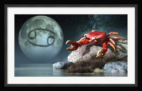 Framed Cancer is the fourth astrological sign of the Zodiac Print