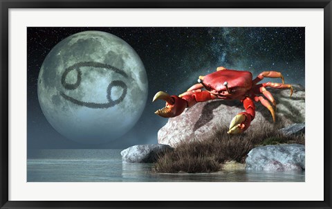 Framed Cancer is the fourth astrological sign of the Zodiac Print