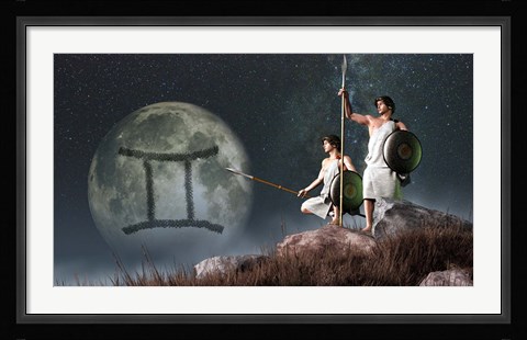 Framed Gemini is the third astrological sign of the Zodiac Print