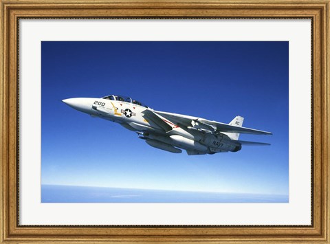 Framed US Navy F-14A Tomcat in flight Print
