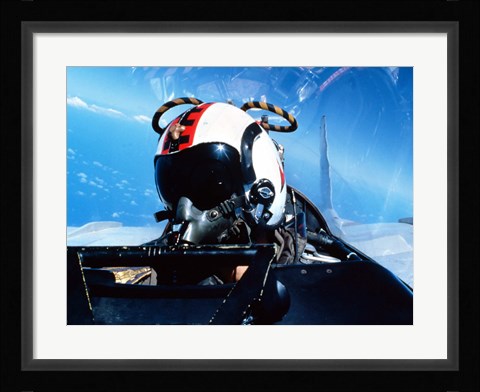 Framed pilot sitting in the back of a two-seater F-14 Tomcat Print