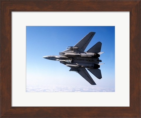 Framed F-14A Tomcat with missile armament Print