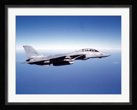 Framed F-14A Tomcat in flight above the Pacific Ocean Print