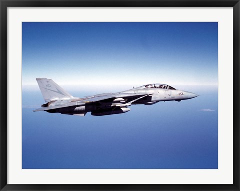 Framed F-14A Tomcat in flight above the Pacific Ocean Print