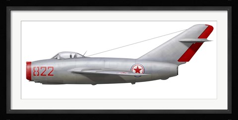 Framed MiG-15bis of the North Korean Air Force Print