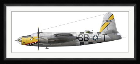 Framed Illustration of a Martin-B-26 Marauder Print