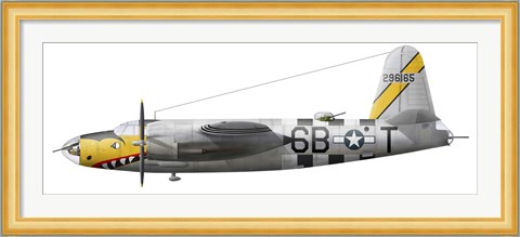 Framed Illustration of a Martin-B-26 Marauder Print