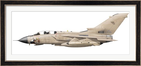Framed Illustration of a Panavia Tornado GR1 with Gulf War markings Print