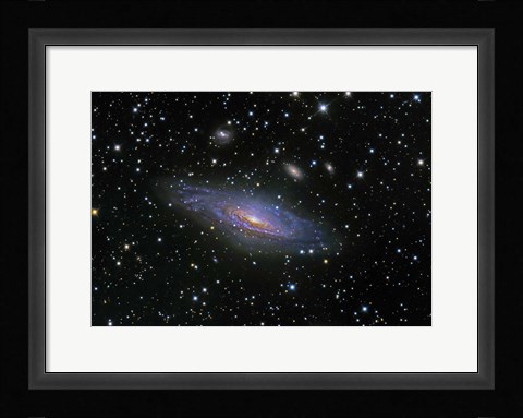 Framed NGC7331 Galaxy and its companion galaxies Print
